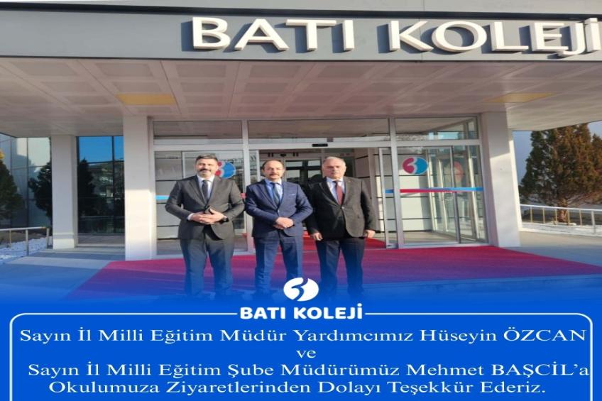 Sayın İl Milli Eğitim Müdür Yardımcımız Hüseyin ÖZCAN'a ve Sayın Şube Müdürümüz Mehmet BAŞCİL'a Okulumuza Ziyaretlerinden Dolayı Teşekkür Ederiz.